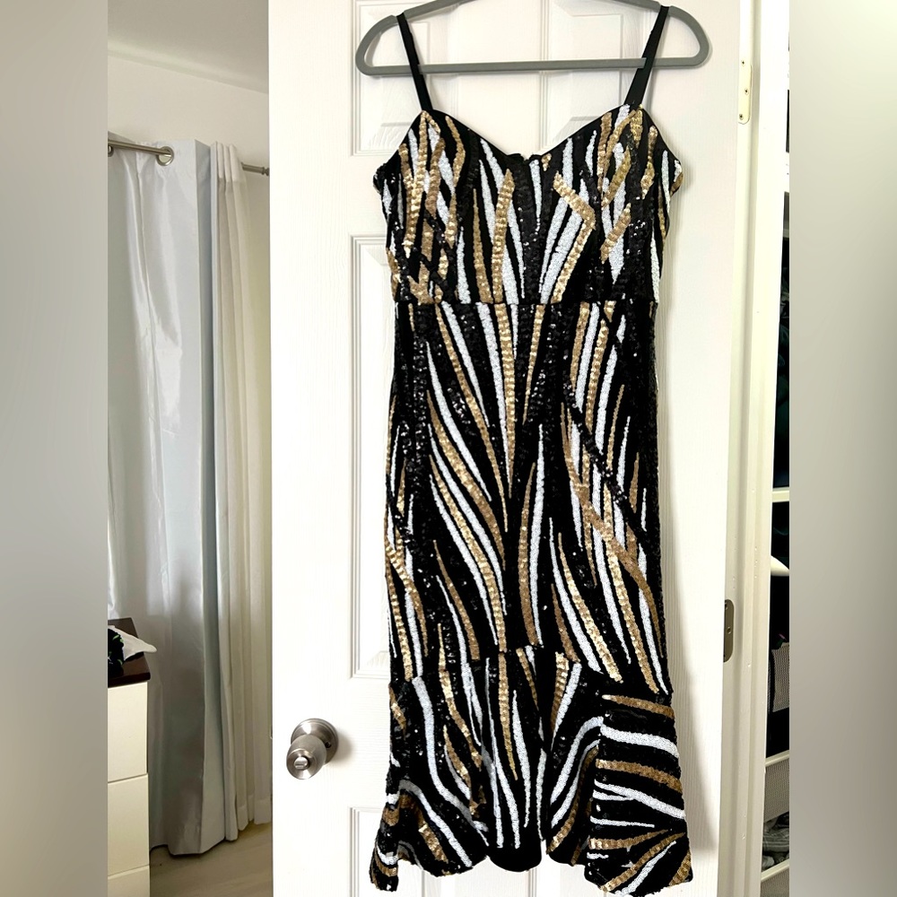 Guess Dress, gold, white, black